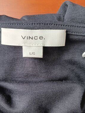 NWT VINCE 100% Cotton Black Midi Tank Dress Size Large